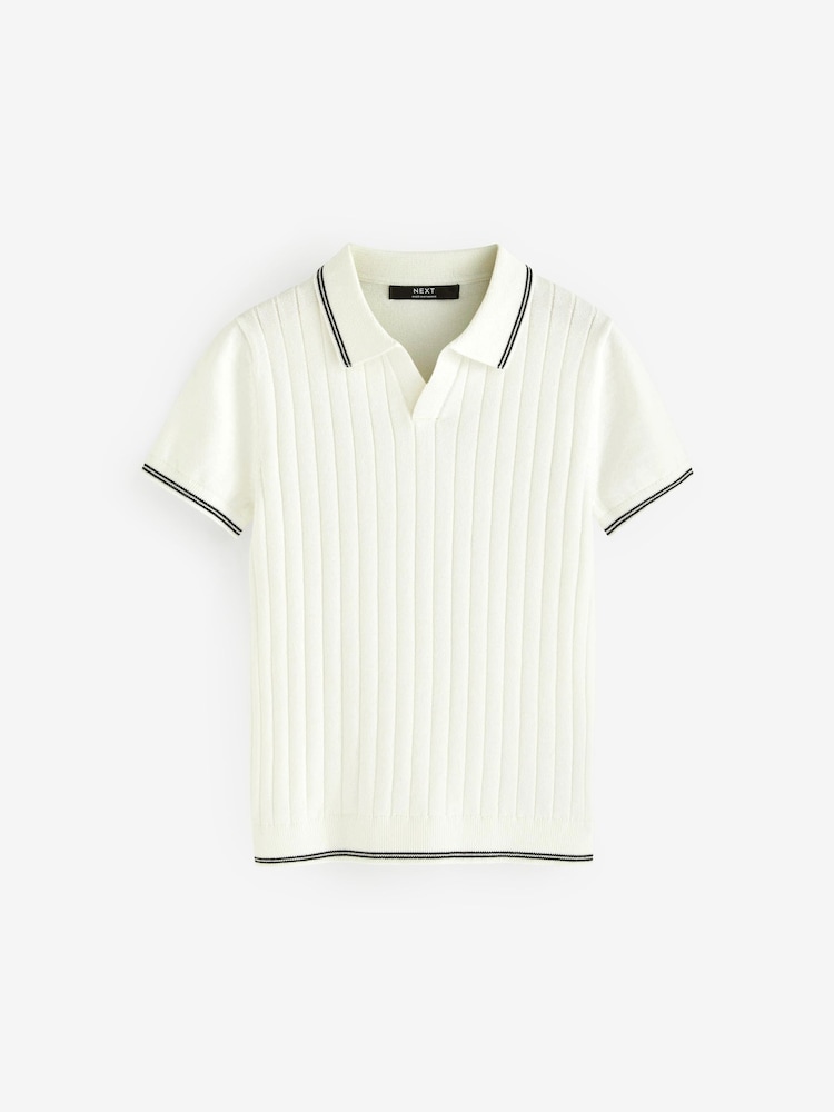White Polo Short Sleeve Trophy Neck 100% Cotton Jumper (3-16yrs) - Image 4 of 6