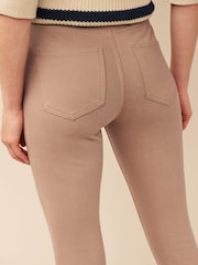 Taupe Brown Jersey Denim Leggings - Image 4 of 6