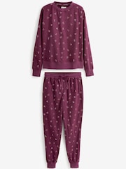 Berry Red Heart Foil Supersoft Cosy Pyjamas - Image 7 of 9