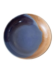Curateology Blue Set of 4 Tavora Salt Glazed Pasta Bowls - Image 4 of 5