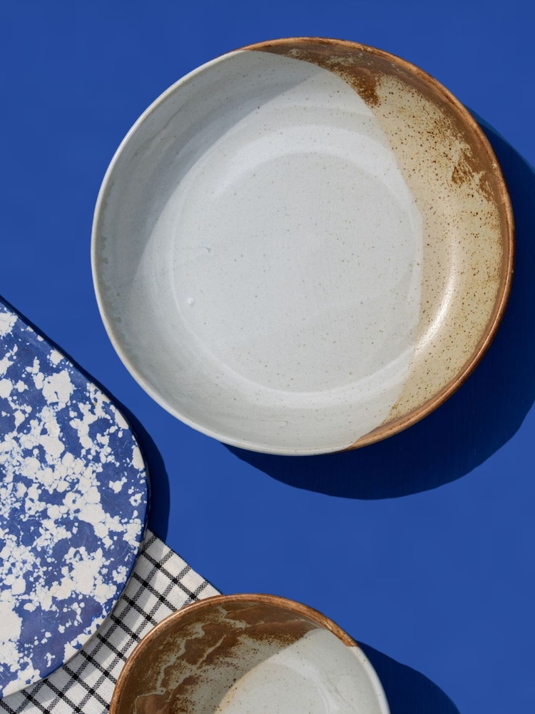 Curateology White Set of 4 Tavora Salt Glazed Pasta Bowls - Image 5 of 5