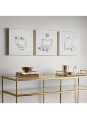 Art For The Home Set of 3 White Perfume Bottle Canvases - Image 1 of 2