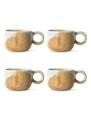 Curateology White Set of 4 Tavora Salt Glazed Mugs - Image 3 of 3