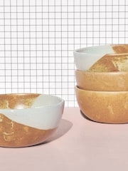 Curateology White Set of 4 Tavora Salt Glazed Cereal Bowls - Image 1 of 5
