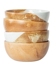 Curateology White Set of 4 Tavora Salt Glazed Cereal Bowls - Image 2 of 5