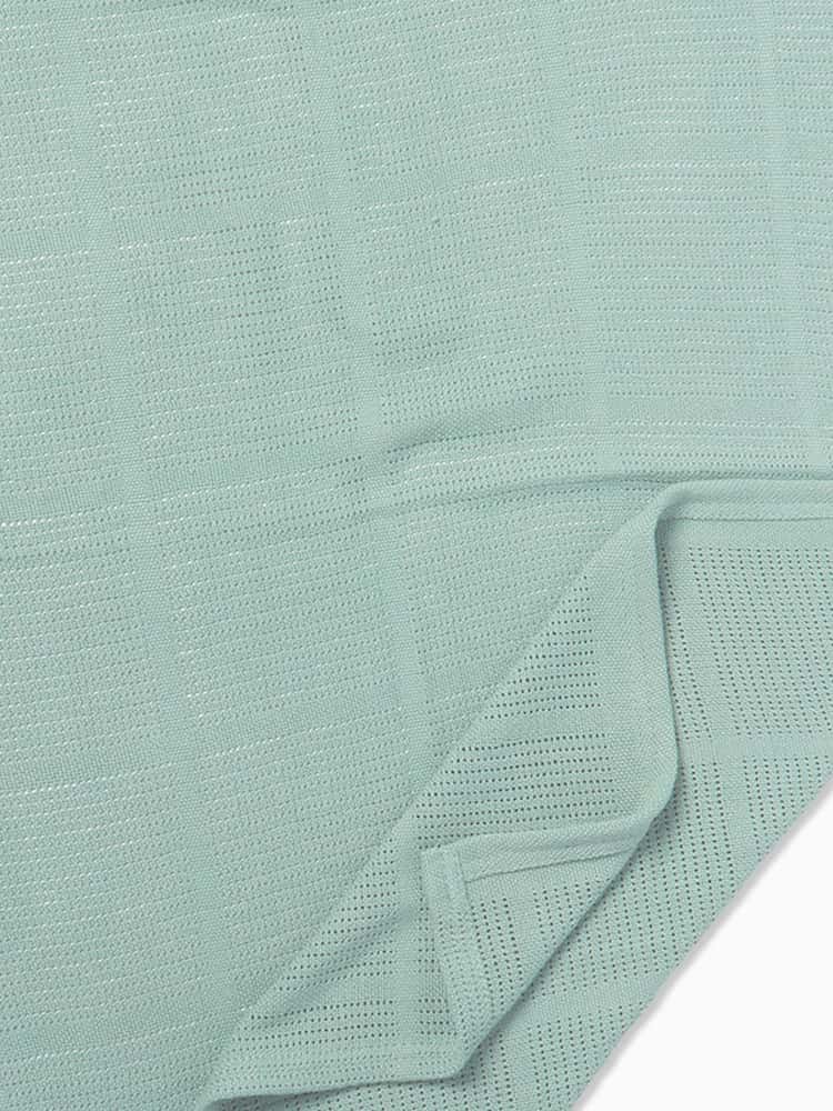 MORI Mint Green Blend Cellular Baby Blanket - Image 9 of 9 MORI Mint Green Blend Cellular Baby Blanket - Image 9 of 9