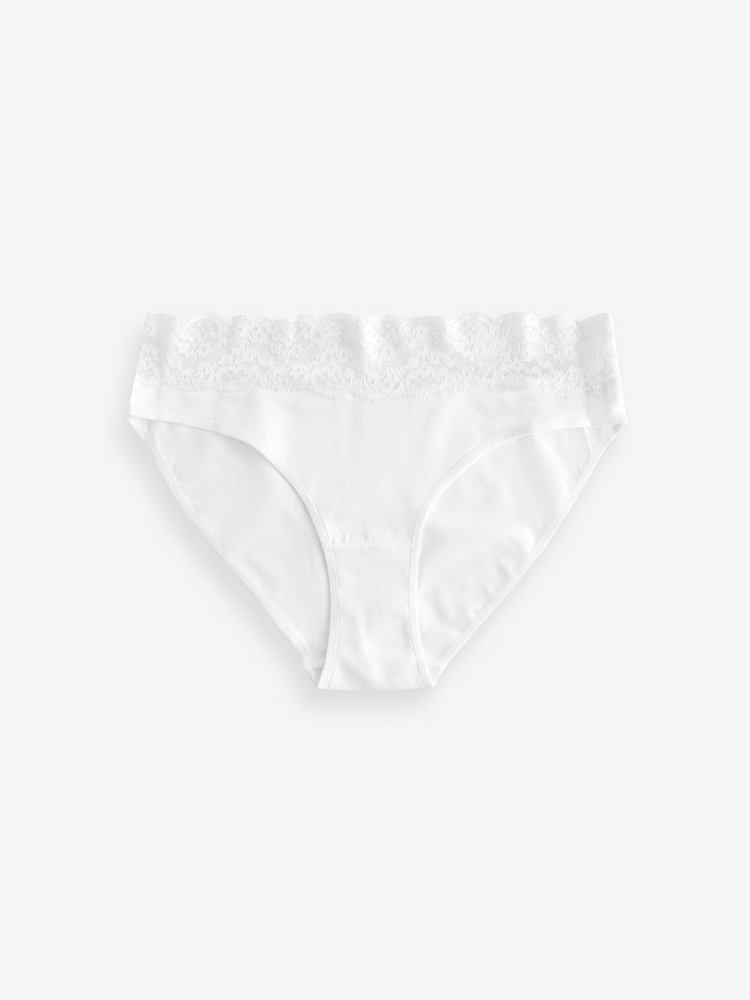 White/Pink/Green High Leg Lace Knickers 4 Pack - Image 6 of 9