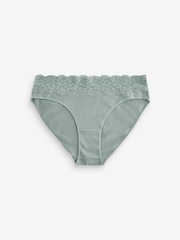 White/Pink/Green High Leg Lace Knickers 4 Pack - Image 7 of 9