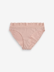 White/Pink/Green High Leg Lace Knickers 4 Pack - Image 8 of 9
