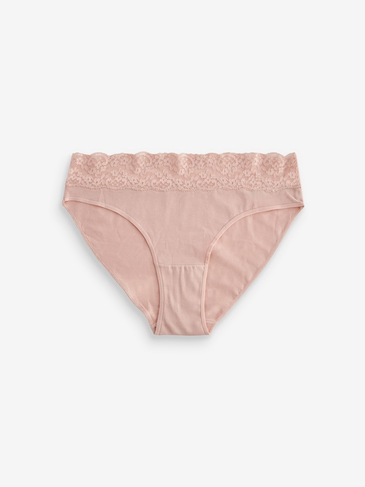 White/Pink/Green High Leg Lace Knickers 4 Pack - Image 8 of 9