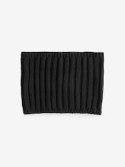 Black Ribbed Knitted Snood (1-16yrs) - Image 2 of 2