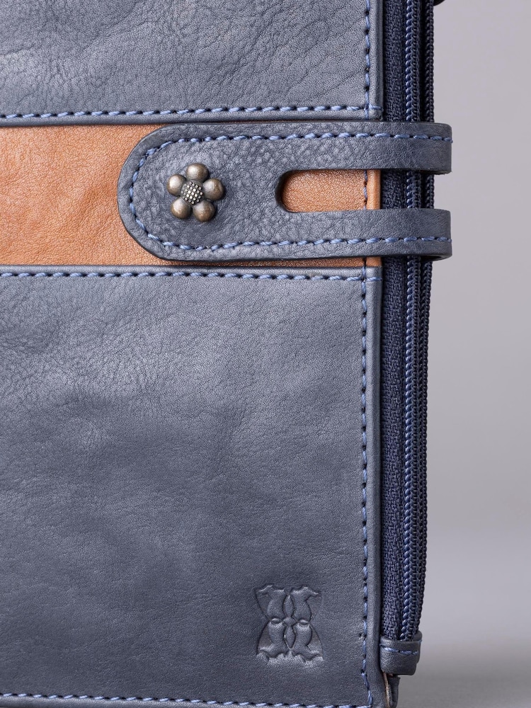 Lakeland Leather Blue Hartsop Leather Double Zip Purse - Image 4 of 4