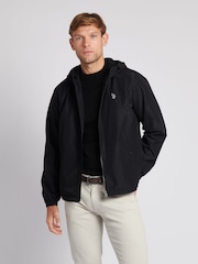 U.S. Polo Assn. Black Zip Through Mens Hooded Coat - Image 1 of 11
