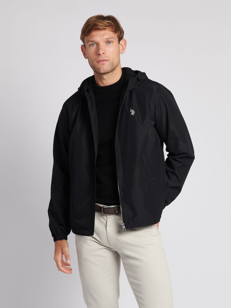 U.S. Polo Assn. Black Zip Through Mens Hooded Coat - Image 1 of 11