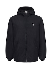 U.S. Polo Assn. Black Zip Through Mens Hooded Coat - Image 6 of 11