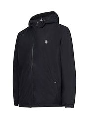 U.S. Polo Assn. Black Zip Through Mens Hooded Coat - Image 8 of 11