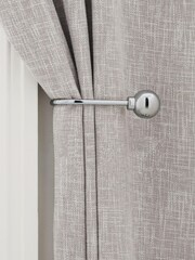 Set of 2 Chrome Ball Curtain Holdbacks - Image 1 of 5
