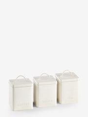 Set of 3 Off White Bowden Storage Tins - Image 3 of 3
