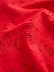 Red Broderie Button Through Short Set Pyjamas - Image 10 of 10