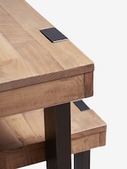 Natural and Black Jefferson Solid Wood Pine 8 Seater Dining Table and Bench Set - Image 3 of 8