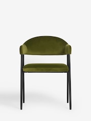Set of 2 Soft Velvet Olive Green Nora Dining Chairs - Image 2 of 6