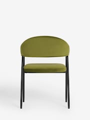 Set of 2 Soft Velvet Olive Green Nora Dining Chairs - Image 3 of 6