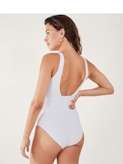 Accessorize White Ribbed Shaping Lexi Swimsuit - Image 4 of 6