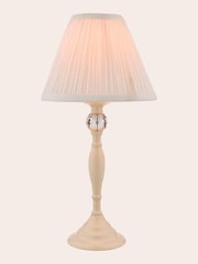 Laura Ashley Cream Ellis Satin Painted Spindle Table Lamp - Image 2 of 3