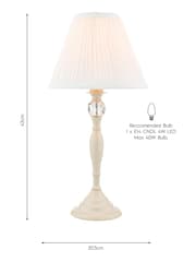 Laura Ashley Cream Ellis Satin Painted Spindle Table Lamp - Image 3 of 3