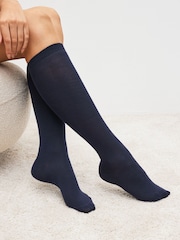 Navy Blue Modal Blend Knee High Socks 2 Pack - Image 5 of 6