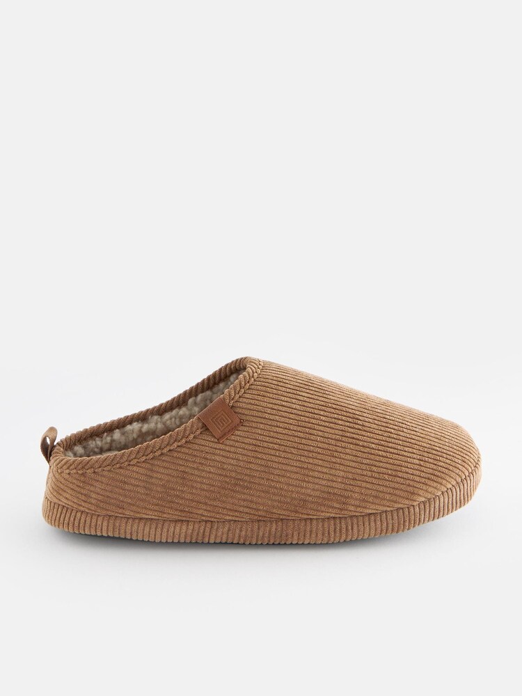 Tan Brown Corduroy Mule Slippers - Image 2 of 5