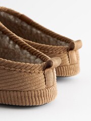 Tan Brown Corduroy Mule Slippers - Image 3 of 5