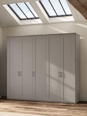 Wiemann Pebble Grey Truro 5 Door Wood Semi Fitted Wardrobe - Image 1 of 1
