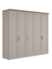 Wiemann Pebble Grey Truro 5 Door Wood Semi Fitted Wardrobe - Image 2 of 4