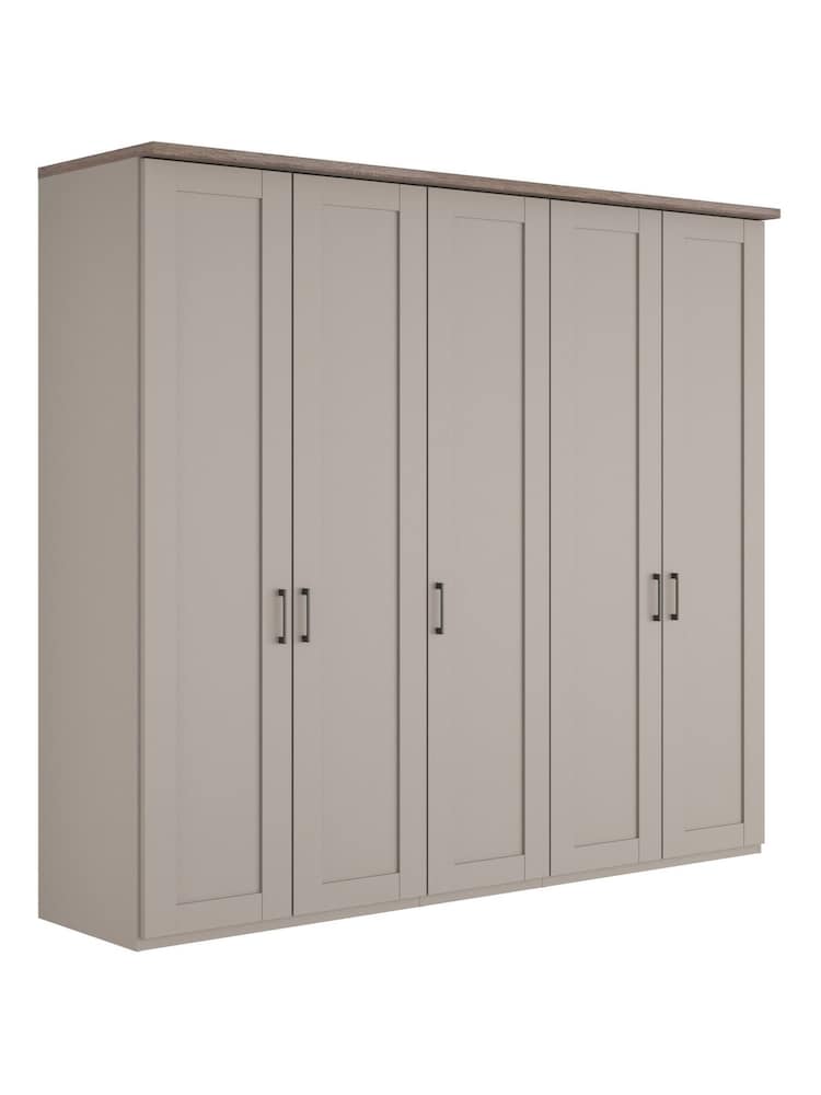 Wiemann Pebble Grey Truro 5 Door Wood Semi Fitted Wardrobe - Image 2 of 4