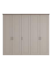 Wiemann Pebble Grey Truro 5 Door Wood Semi Fitted Wardrobe - Image 3 of 4