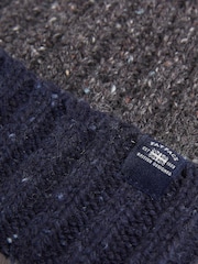 FatFace Grey Nep Colour Block Beanie - Image 2 of 2