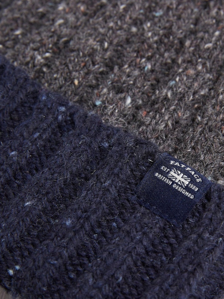 FatFace Grey Nep Colour Block Beanie - Image 2 of 2