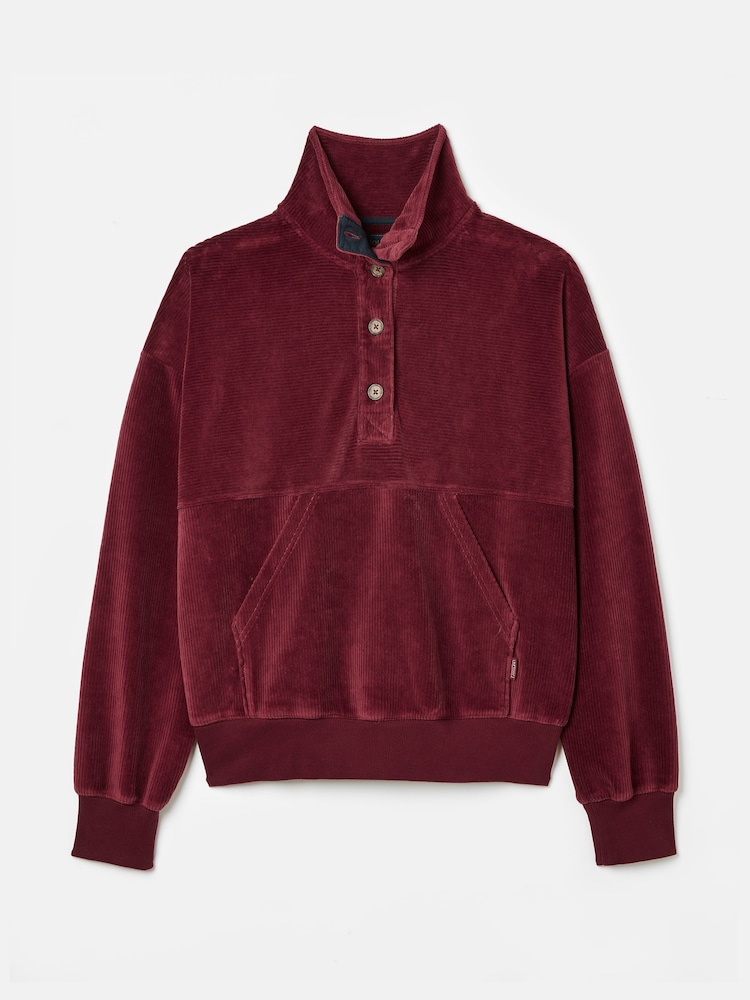 Joules Renee Burgundy Corduroy Sweatshirt - Image 7 of 7