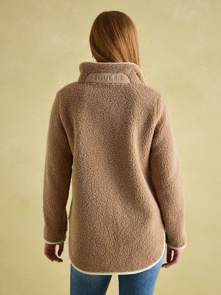 Joules Aldeburgh Tan Brown Quarter Zip Fleece - Image 2 of 7