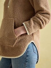 Joules Aldeburgh Tan Brown Quarter Zip Fleece - Image 3 of 7