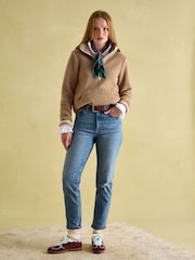 Joules Aldeburgh Tan Brown Quarter Zip Fleece - Image 6 of 7