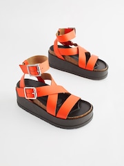 Coral Pink Ultra Chunky Flatform Sandals - Image 3 of 8