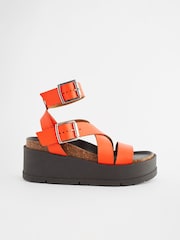 Coral Pink Ultra Chunky Flatform Sandals - Image 4 of 8