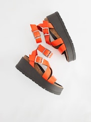 Coral Pink Ultra Chunky Flatform Sandals - Image 6 of 8