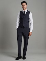 Reiss Navy Hope Modern Fit Wool Blend Waistcoat - Image 3 of 6