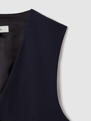 Reiss Navy Hope Modern Fit Wool Blend Waistcoat - Image 5 of 6