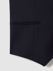 Reiss Navy Hope Modern Fit Wool Blend Waistcoat - Image 6 of 6