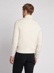 U.S. Polo Assn. Cream Mens Funnel Neck Quarter Zip Knit Jumper - Image 2 of 8
