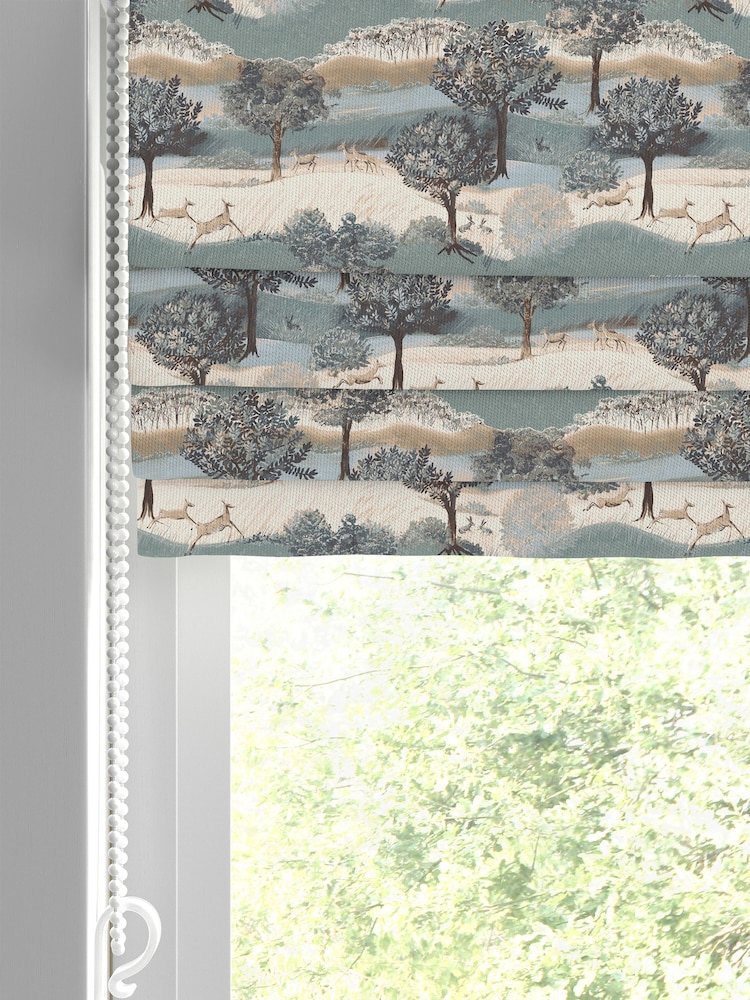 Laura Ashley Jade Green Hartington Made to Measure Roman 100% Cotton Blinds - Image 2 of 6